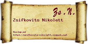 Zsifkovits Nikolett névjegykártya